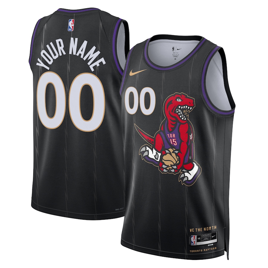 Men Toronto Raptors Nike Black City Edition 2024-25 Custom Swingman NBA Jersey